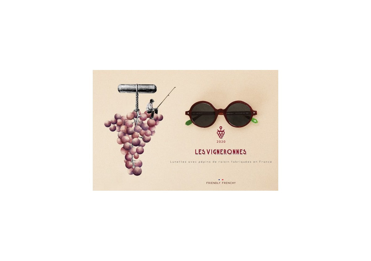 LES VIGNERONNES : LUNETTES AVEC PÉPINS DE RAISIN BIO RECYCLÉS